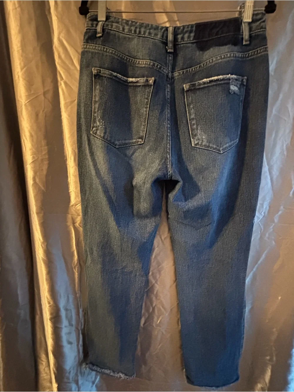 Flying Monkey Distressed Cropped Slim Straight Jeans Size 29